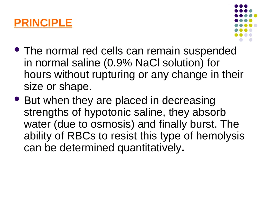 Osmotic Fragility Test Physiology Lab-3 Practical - slide 9 of 22