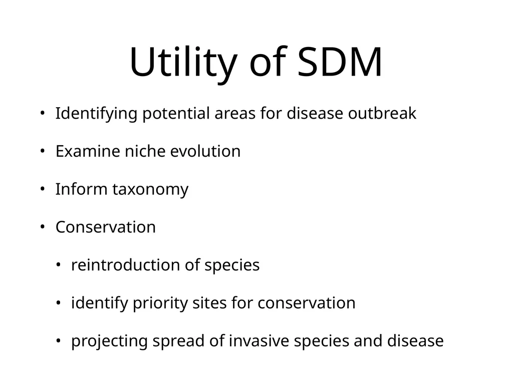 Species Distribution Models Characterize the - slide 2 of 6