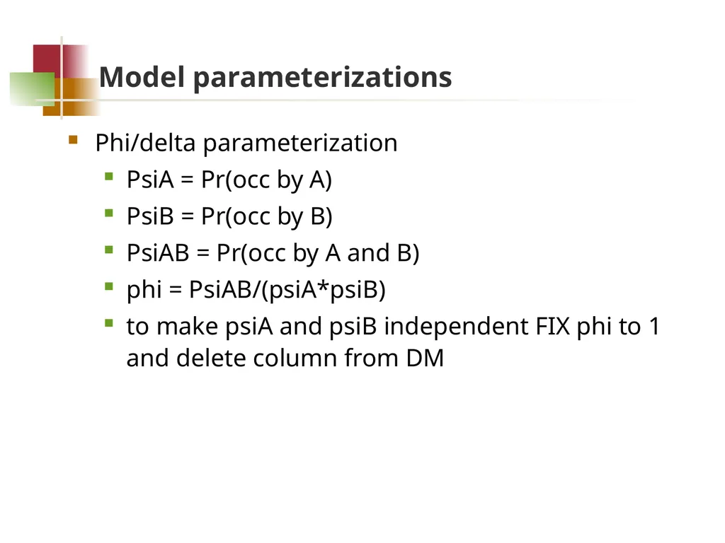 Species interaction models Goal Determine whether - slide 13 of 26