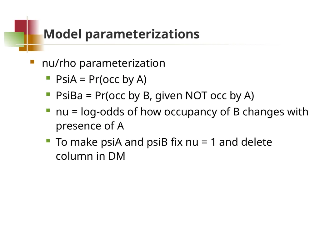 Species interaction models Goal Determine whether - slide 15 of 26