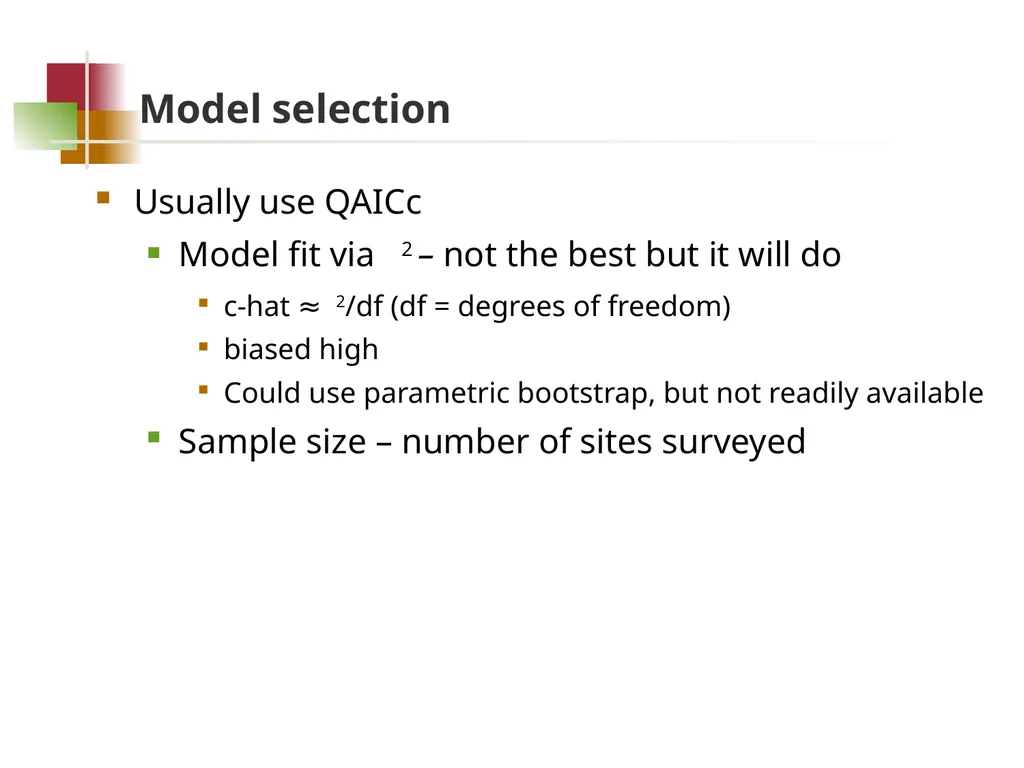 Species interaction models Goal Determine whether - slide 12 of 26