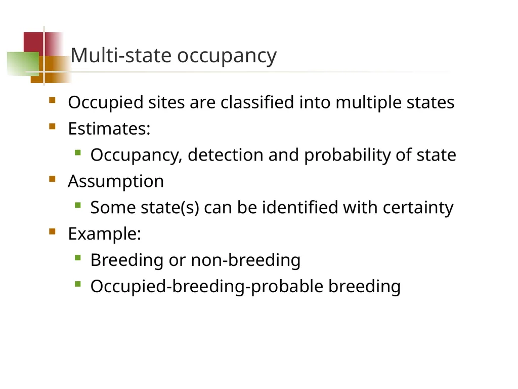 Species interaction models Goal Determine whether - slide 24 of 26