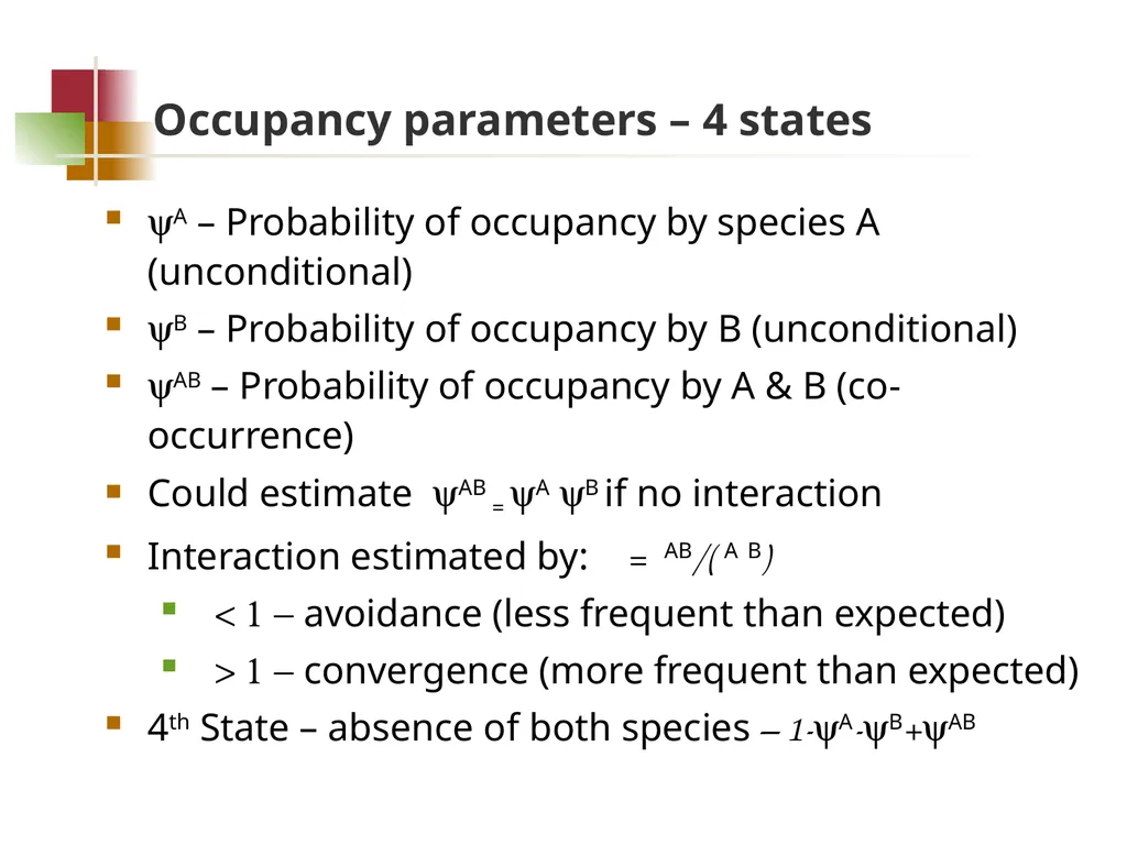 Species interaction models Goal Determine whether - slide 8 of 26