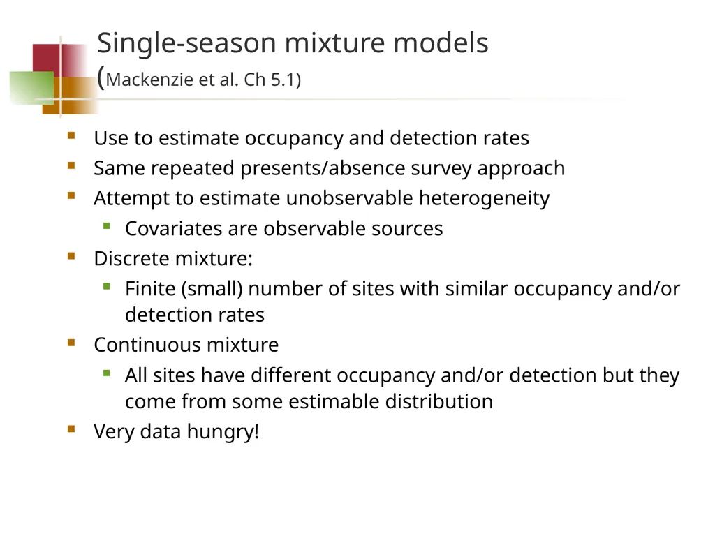 Species interaction models Goal Determine whether - slide 17 of 26