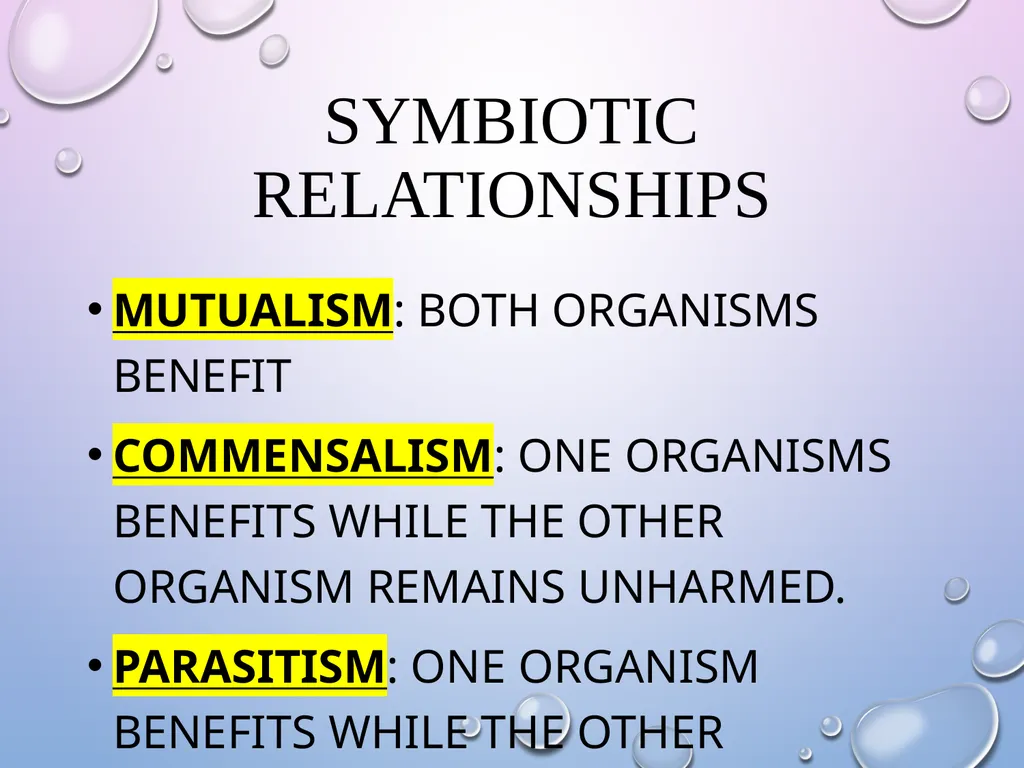 Symbiosis After the presentation, I should be able - slide 4 of 17