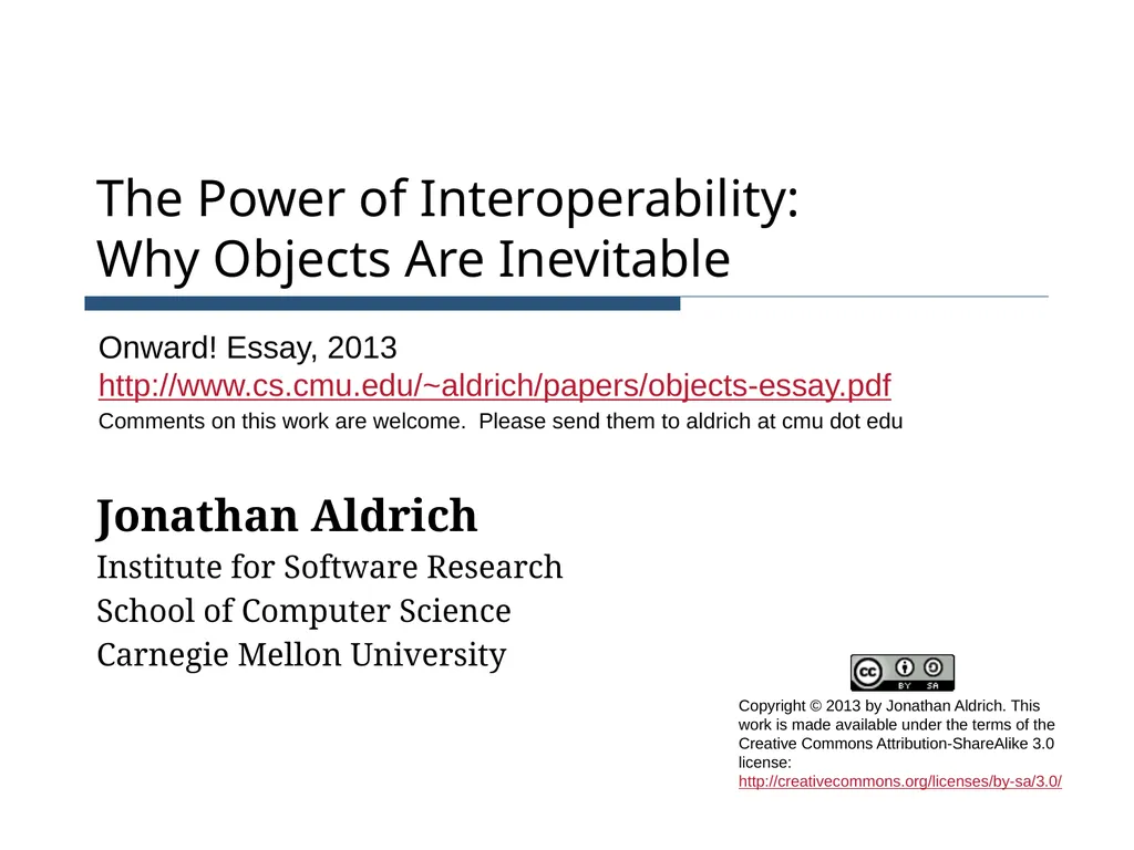 The Power of Interoperability: Why Objects Are - slide 1 of 33