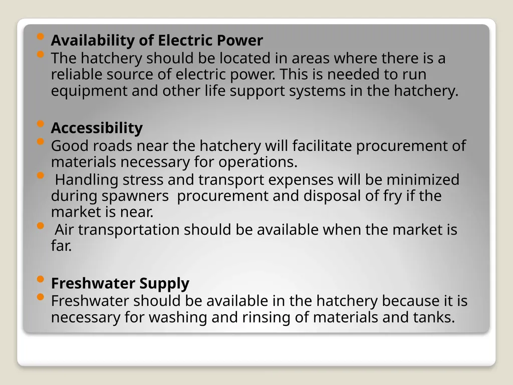 Fish hatchery Presented by K.sridhar Hatchery - slide 6 of 35