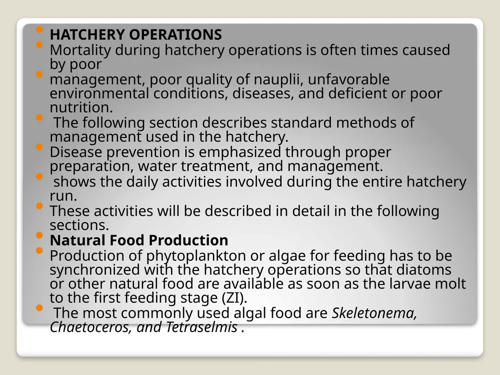 Fish hatchery Presented by K.sridhar Hatchery - slide 27 of 35