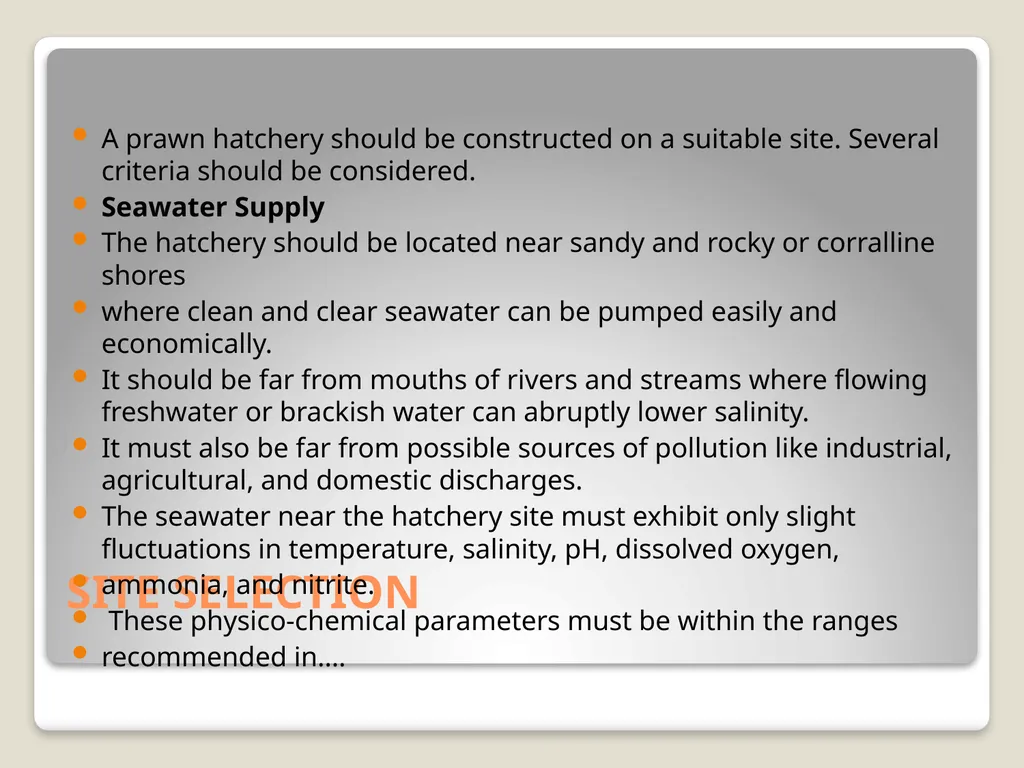 Fish hatchery Presented by K.sridhar Hatchery - slide 3 of 35