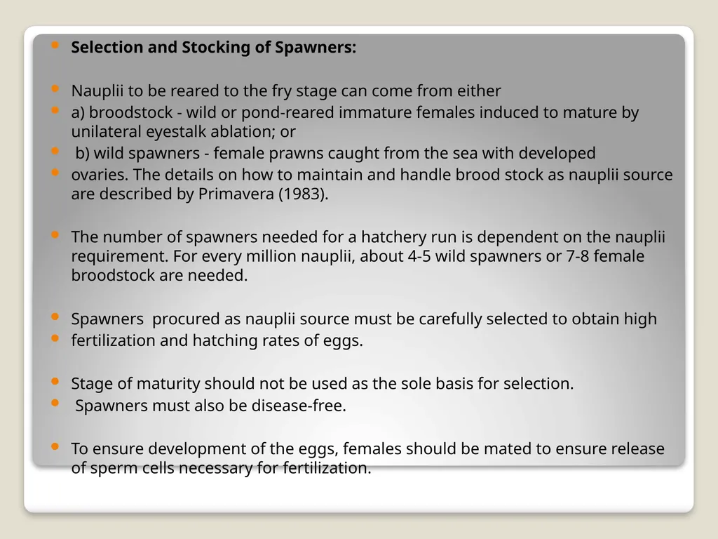 Fish hatchery Presented by K.sridhar Hatchery - slide 29 of 35