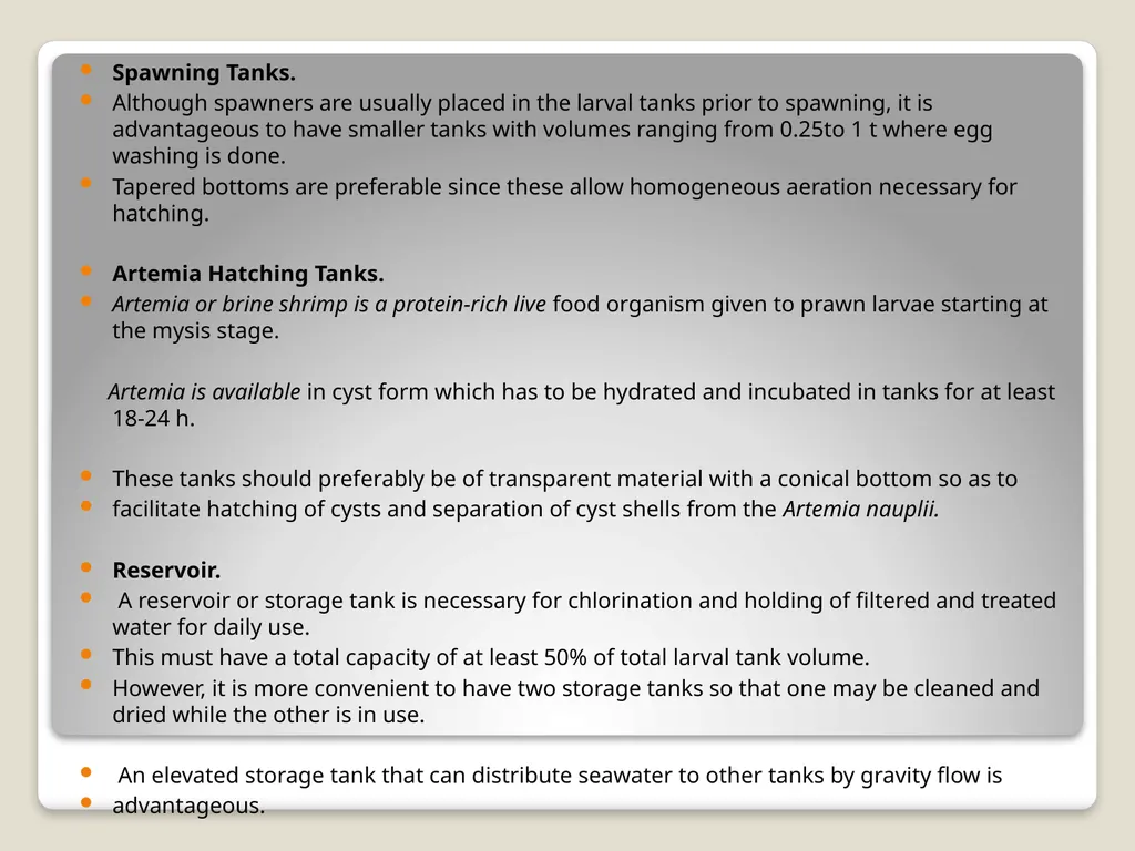 Fish hatchery Presented by K.sridhar Hatchery - slide 19 of 35