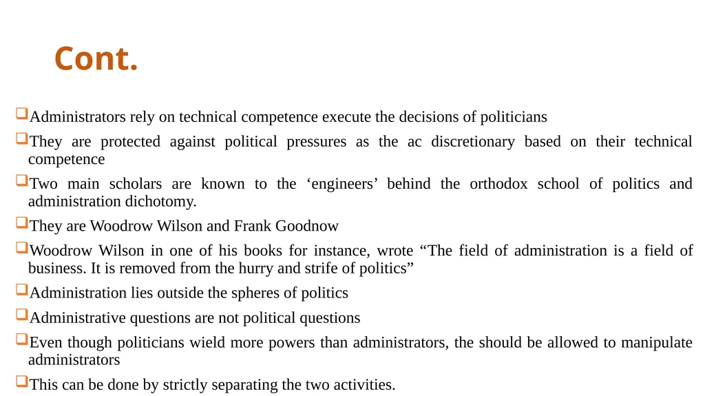 Politics-Administration Dichotomy Scope and Nature - slide 12 of 17