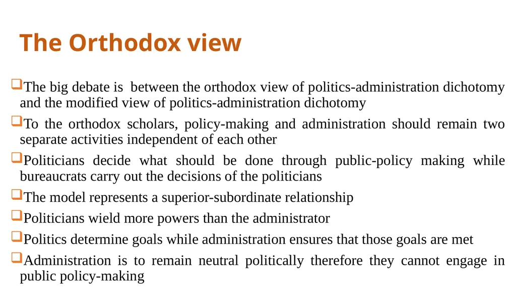 Politics-Administration Dichotomy Scope and Nature - slide 11 of 17