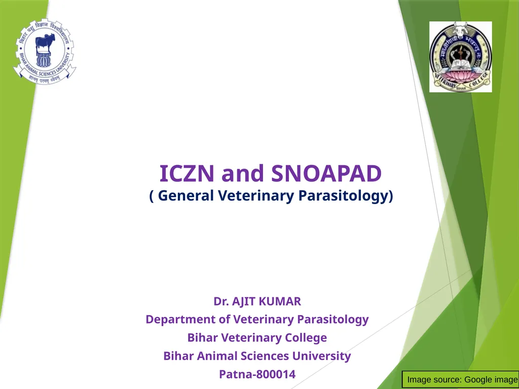 Dr. AJIT KUMAR Department of Veterinary - slide 1 of 14