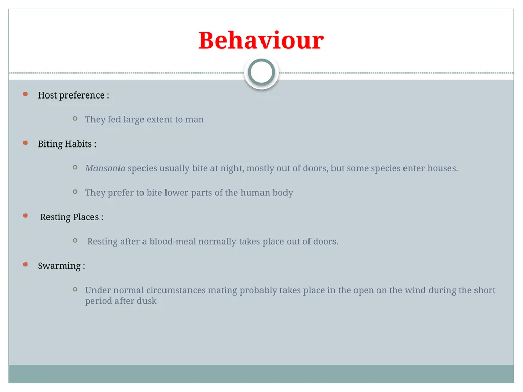 PRAMOD KUMAR MEHTA M.sc.(PHE) BIOLOGY OF MANSONIA - slide 15 of 19