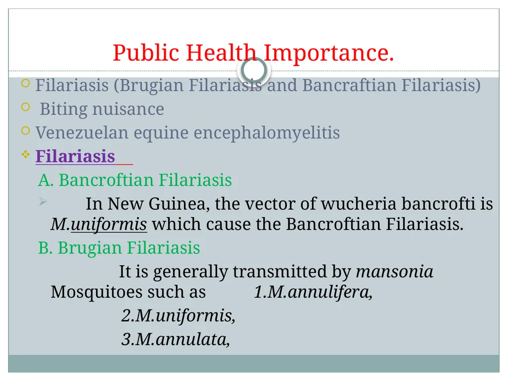 PRAMOD KUMAR MEHTA M.sc.(PHE) BIOLOGY OF MANSONIA - slide 16 of 19