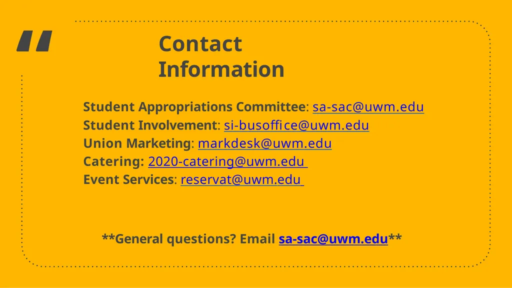 Student Appropriations Committee (SAC) Training - slide 42 of 43