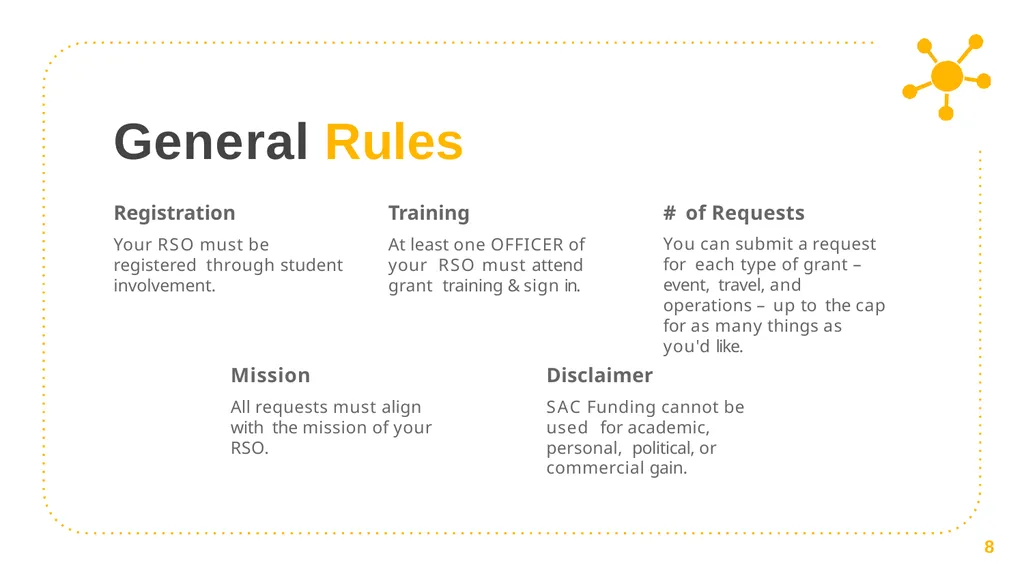 Student Appropriations Committee (SAC) Training - slide 8 of 43