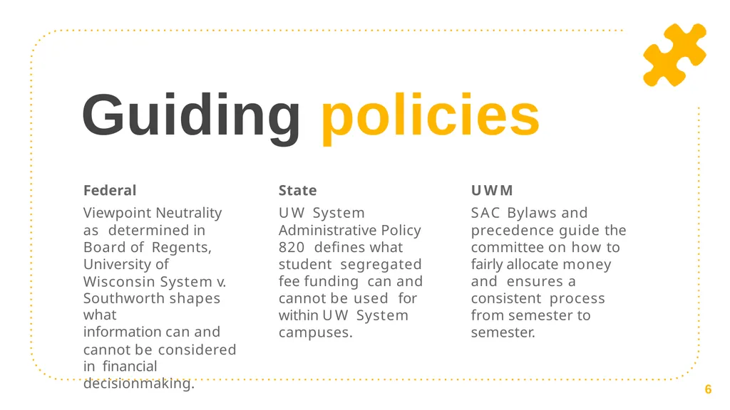 Student Appropriations Committee (SAC) Training - slide 6 of 43