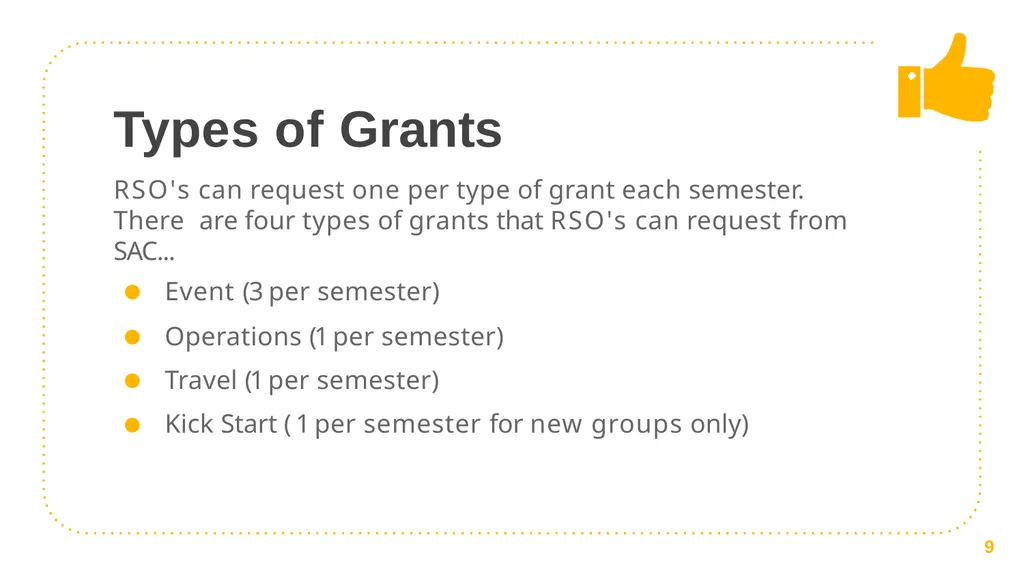 Student Appropriations Committee (SAC) Training - slide 9 of 43