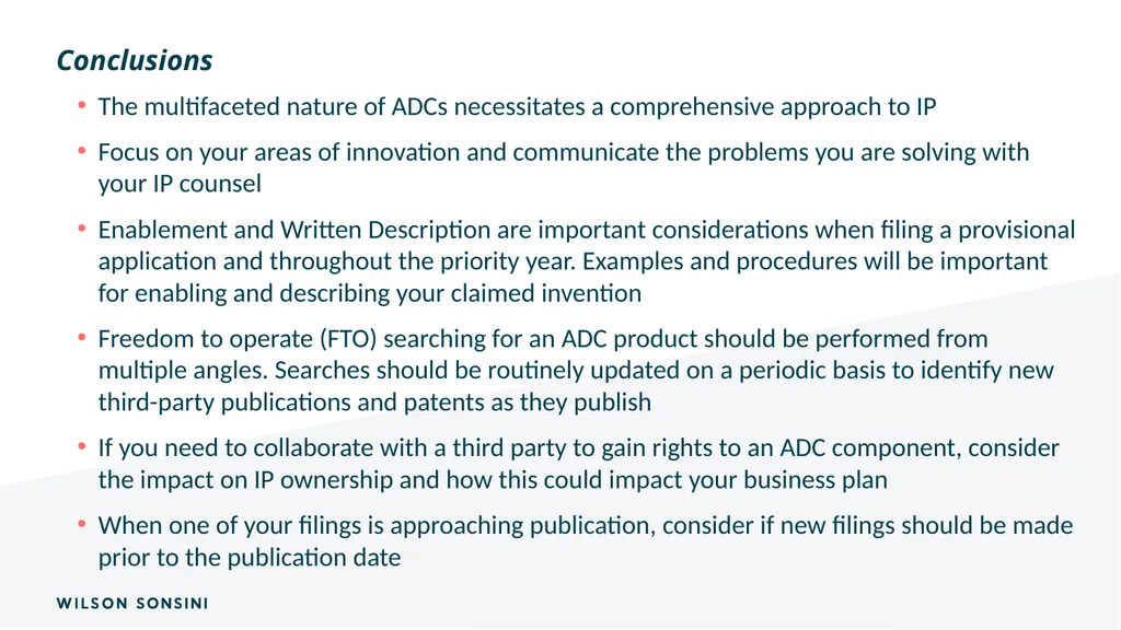 The IP ABCs of ADCs Deborah Smith, PhD., J.D. and - slide 43 of 44