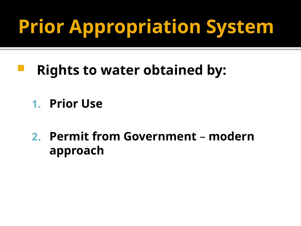 Water in Watercourses Riparian Rights System What - slide 10 of 20
