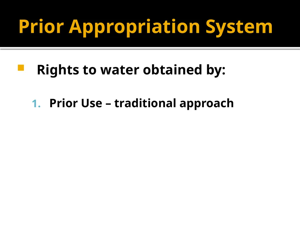 Water in Watercourses Riparian Rights System What - slide 9 of 20
