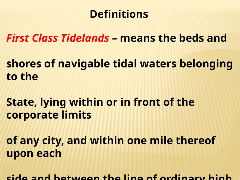 Tidelands, Shorelands & Riparian Boundaries From - slide 8 of 54