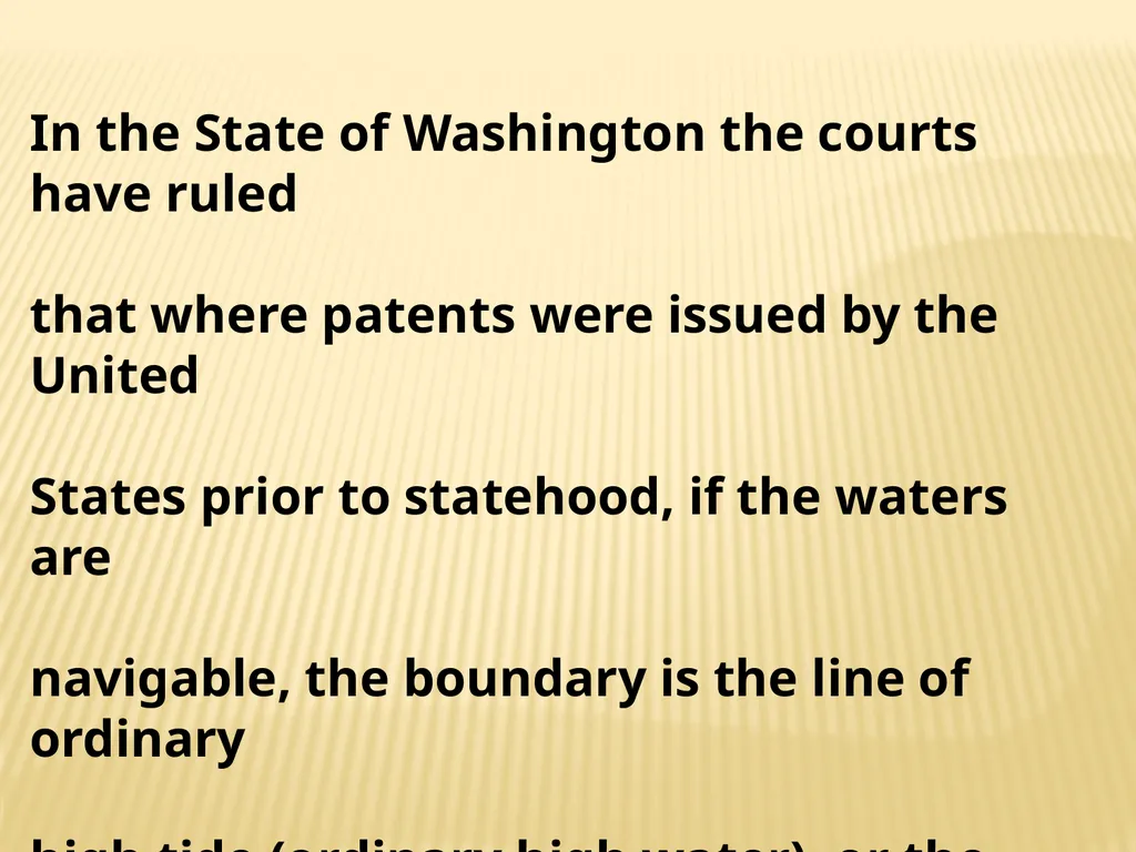 Tidelands, Shorelands & Riparian Boundaries From - slide 3 of 54