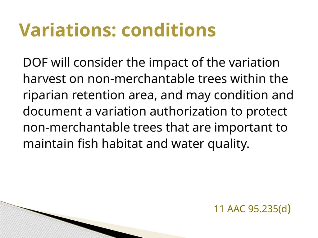 FRPA 101-E3 Riparian Management Standards Region - slide 47 of 55