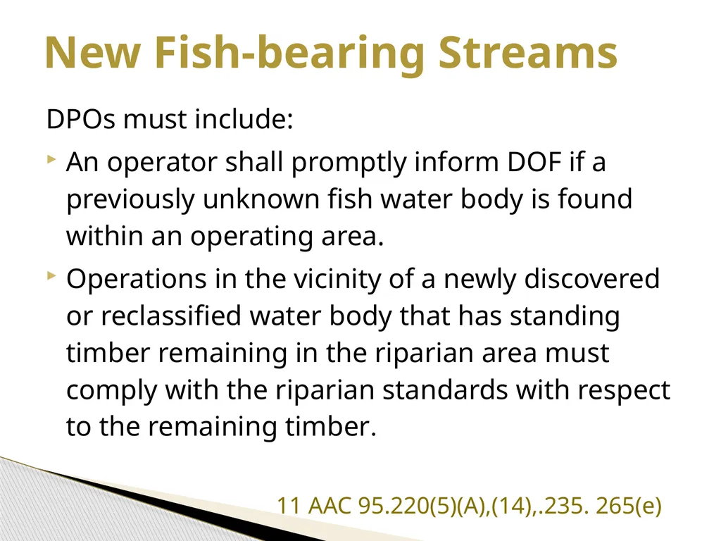 FRPA 101-E3 Riparian Management Standards Region - slide 27 of 55