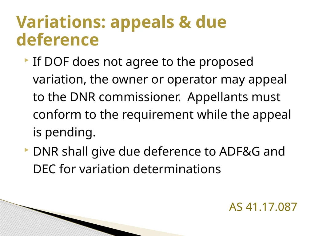 FRPA 101-E3 Riparian Management Standards Region - slide 46 of 55