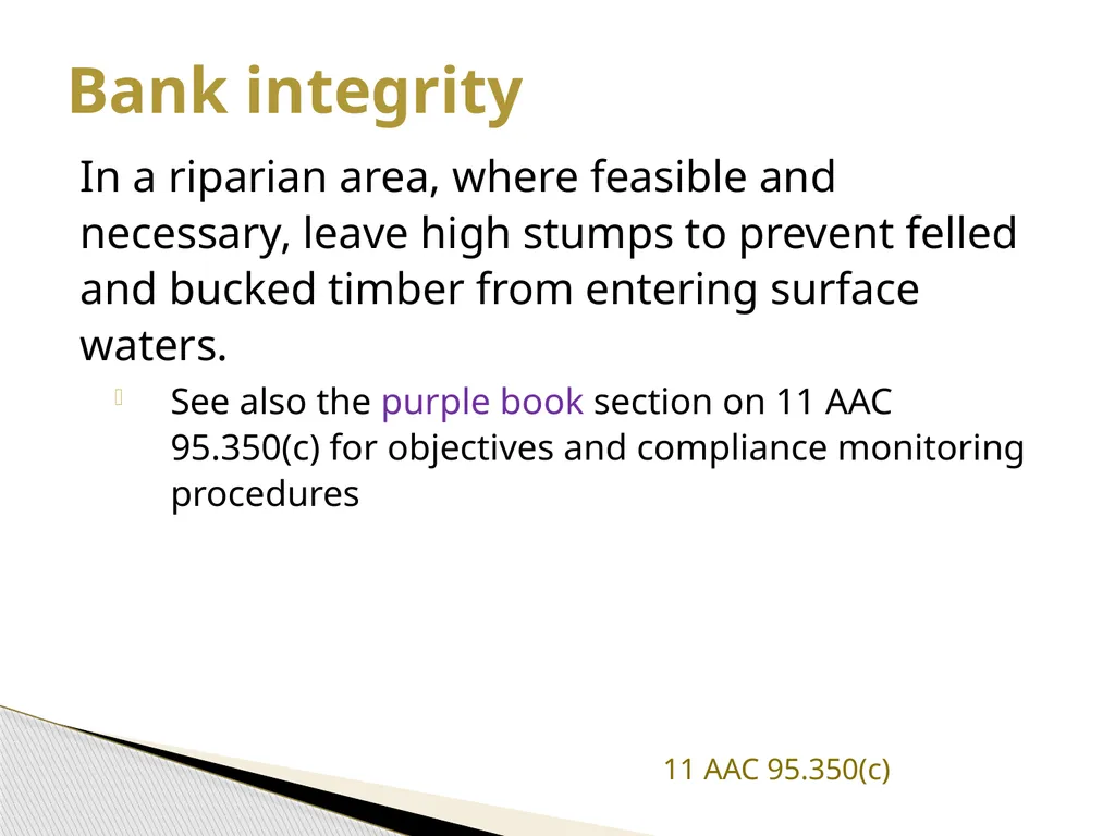FRPA 101-E3 Riparian Management Standards Region - slide 38 of 55