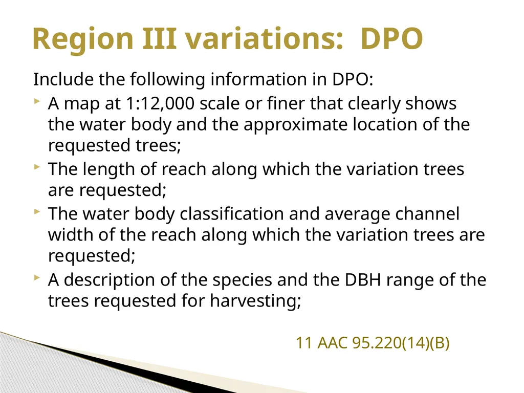 FRPA 101-E3 Riparian Management Standards Region - slide 48 of 55