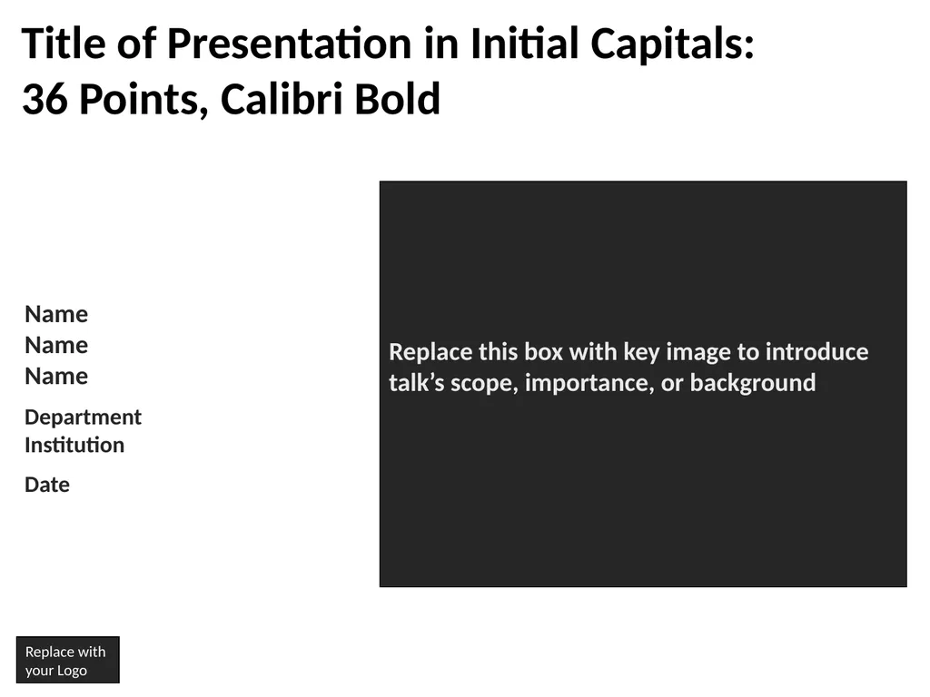 Name Name Name Department Institution Date Replace - slide 1 of 30