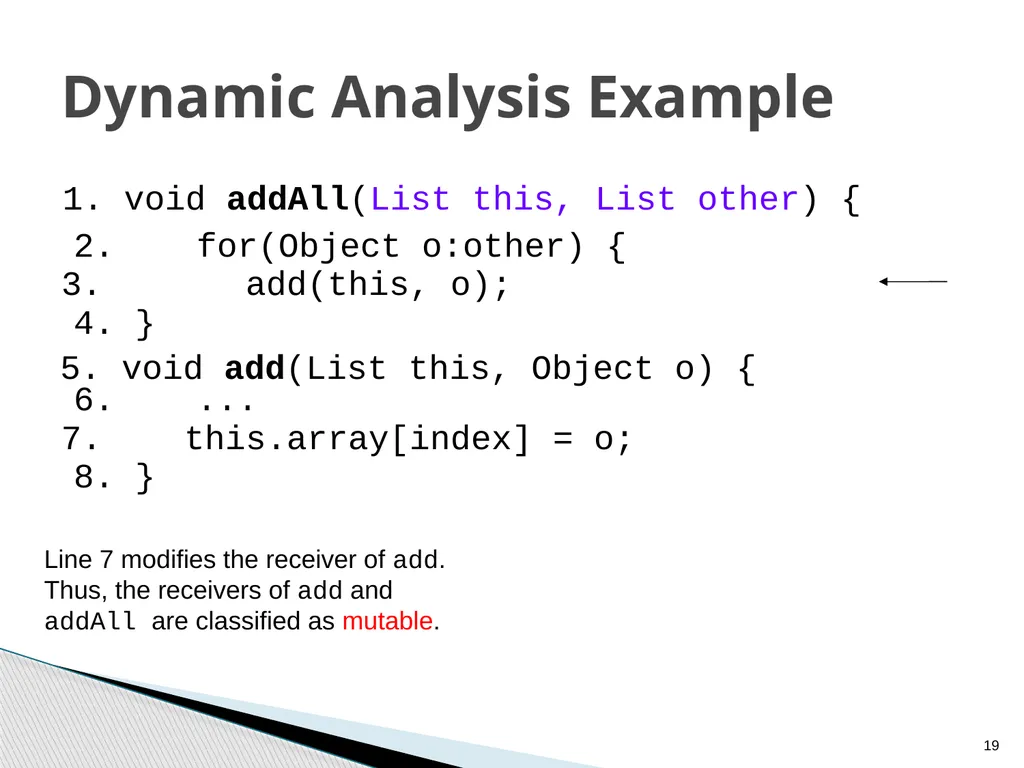 Combined Static and Dynamic Mutability Analysis - slide 19 of 44