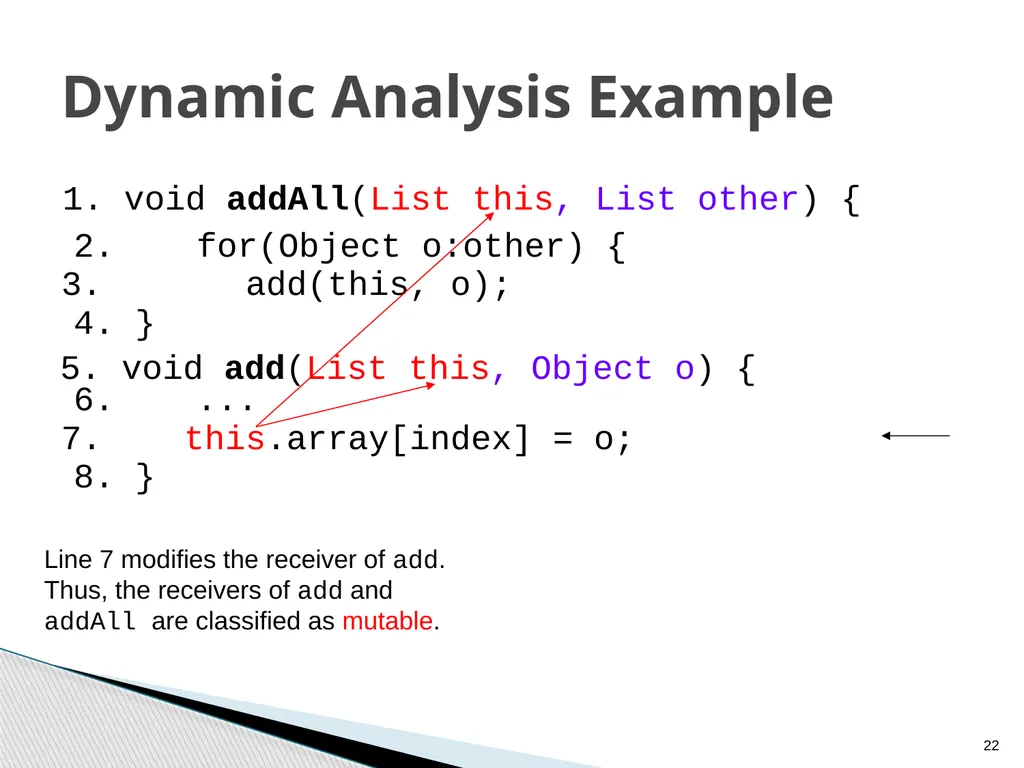 Combined Static and Dynamic Mutability Analysis - slide 22 of 44