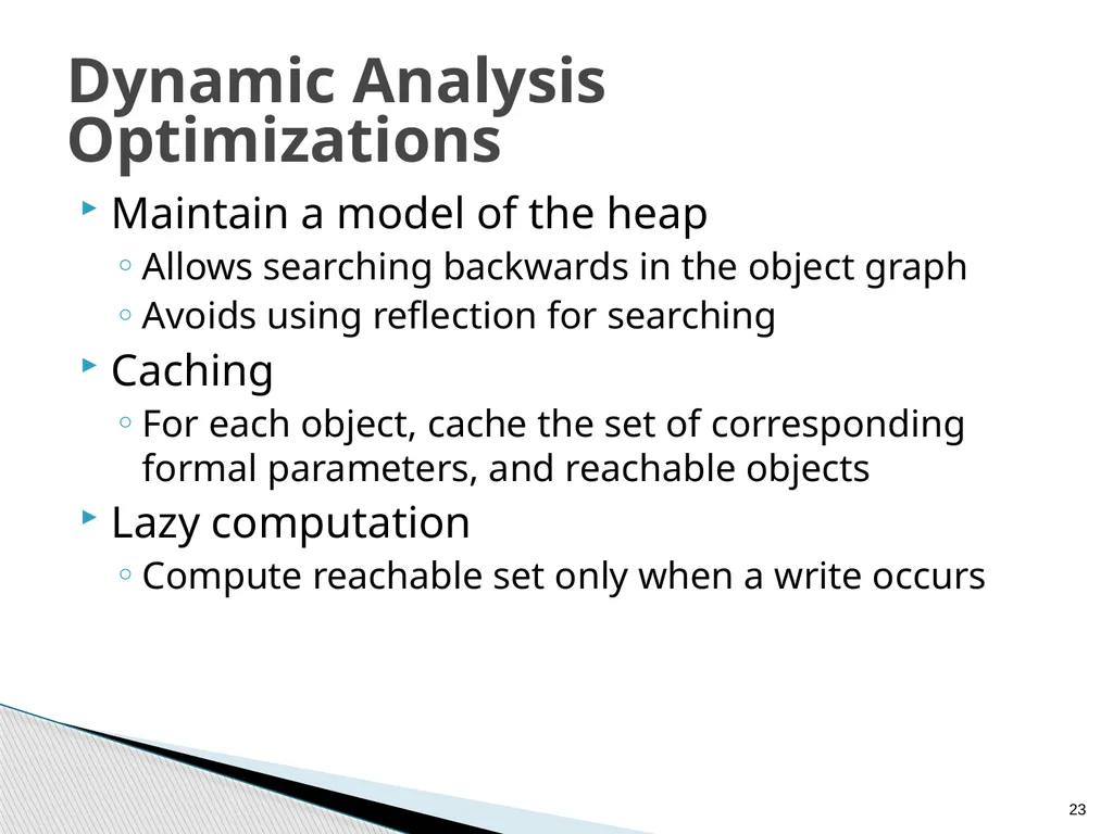 Combined Static and Dynamic Mutability Analysis - slide 23 of 44