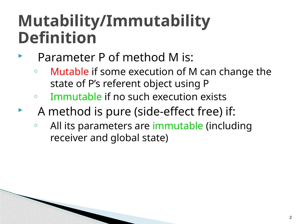 Combined Static and Dynamic Mutability Analysis - slide 2 of 44