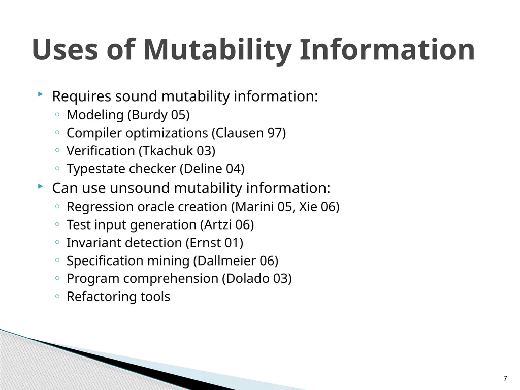 Combined Static and Dynamic Mutability Analysis - slide 7 of 44