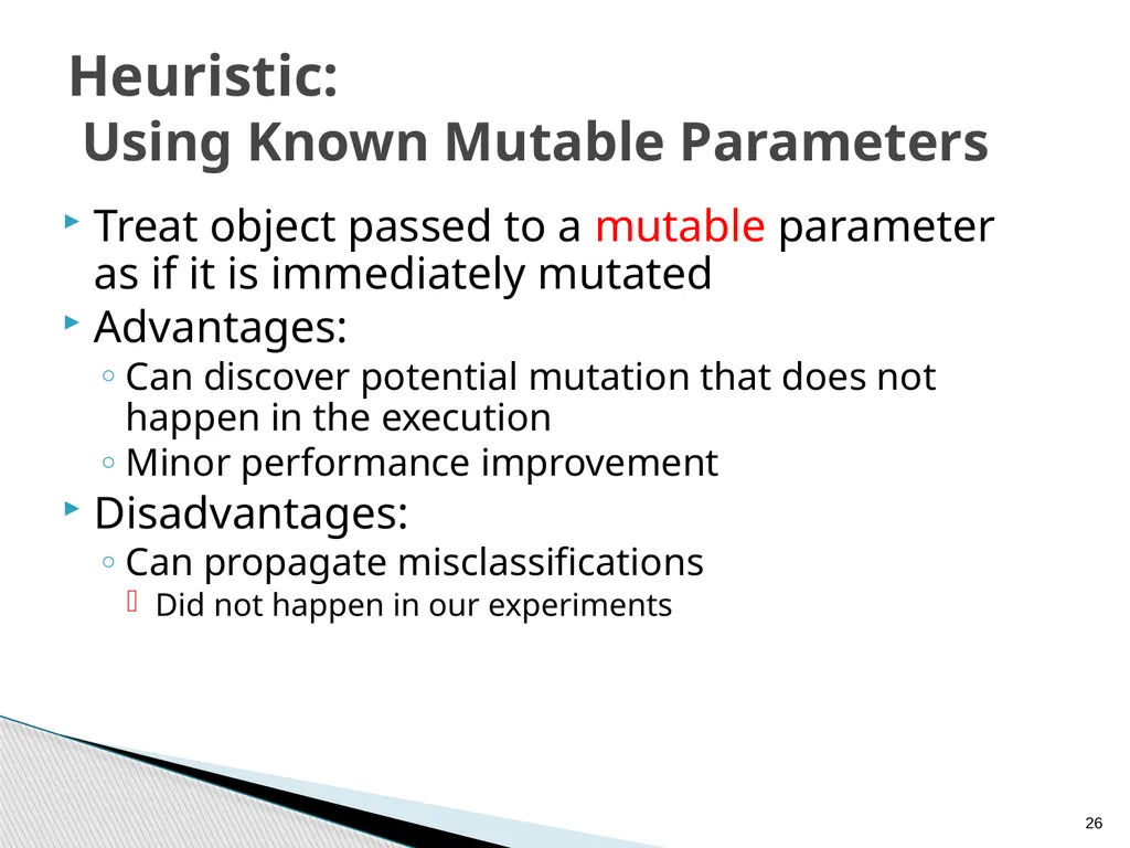 Combined Static and Dynamic Mutability Analysis - slide 26 of 44