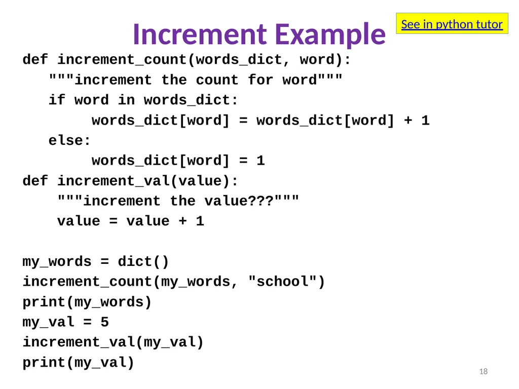 Sharing, mutability, and immutability Ruth - slide 18 of 18