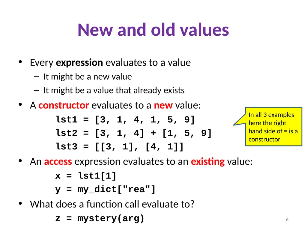 Sharing, mutability, and immutability Ruth - slide 6 of 18