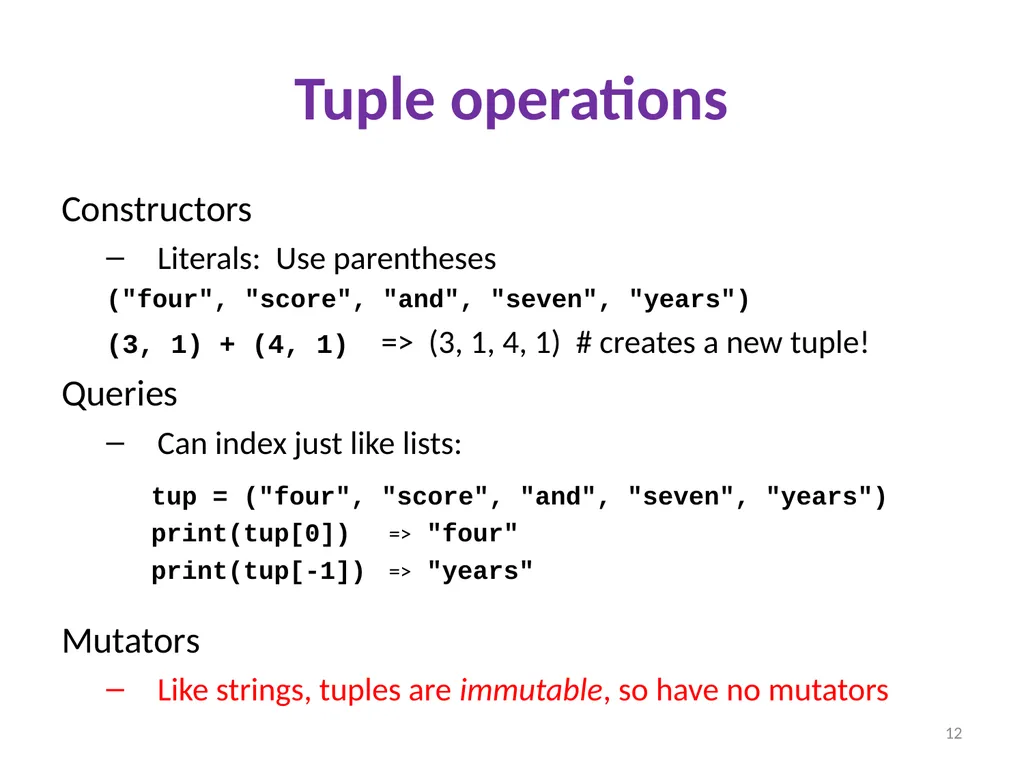 Sharing, mutability, and immutability Ruth - slide 12 of 18