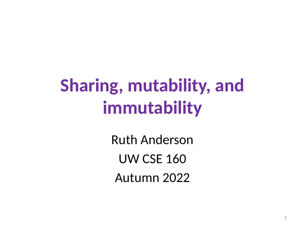 Sharing, mutability, and immutability Ruth