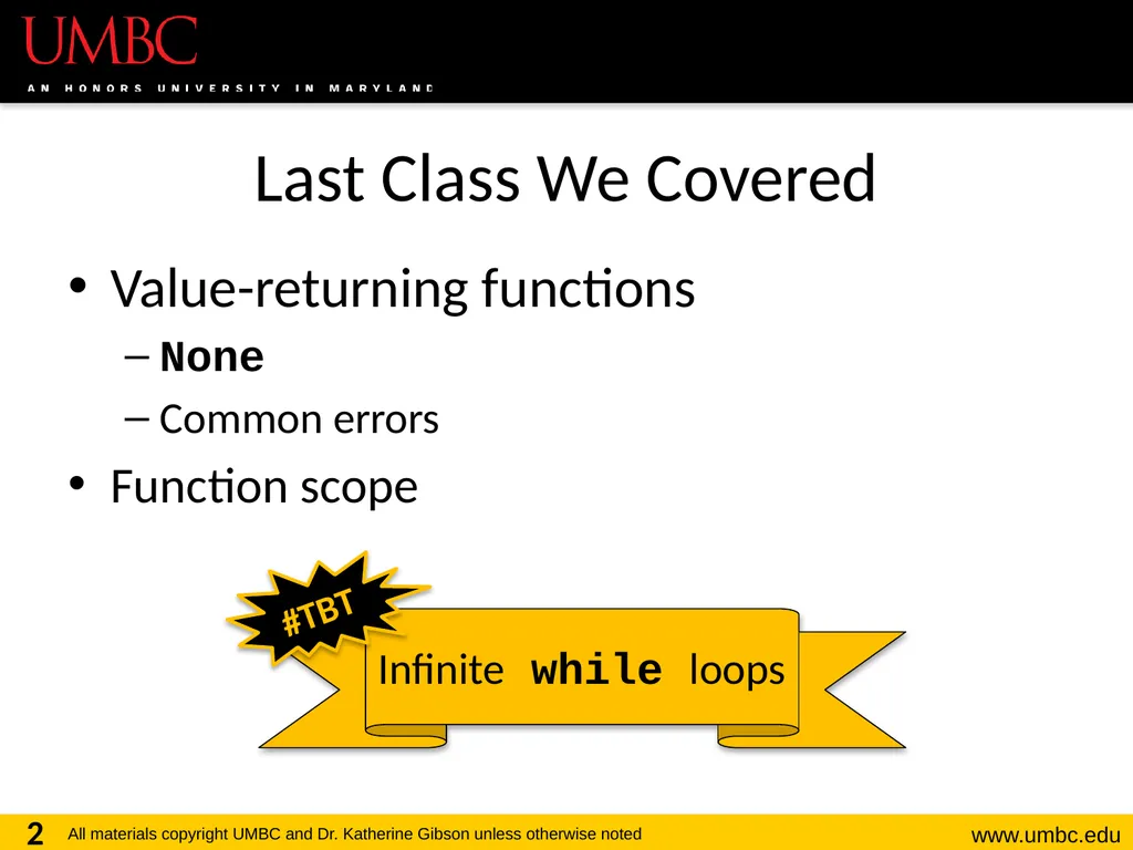 CMSC201 Computer Science I for Majors Lecture 12 – - slide 2 of 42