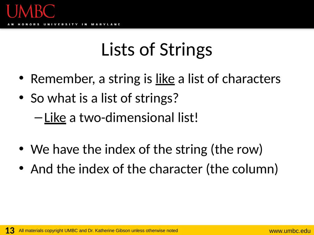 CMSC201 Computer Science I for Majors Lecture 12 – - slide 13 of 42
