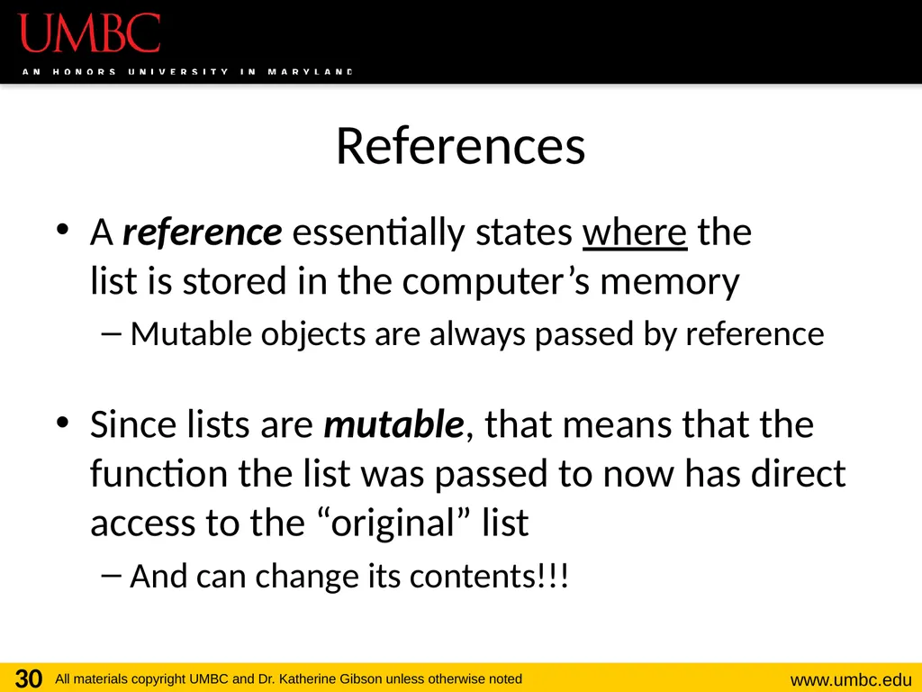 CMSC201 Computer Science I for Majors Lecture 12 – - slide 30 of 42