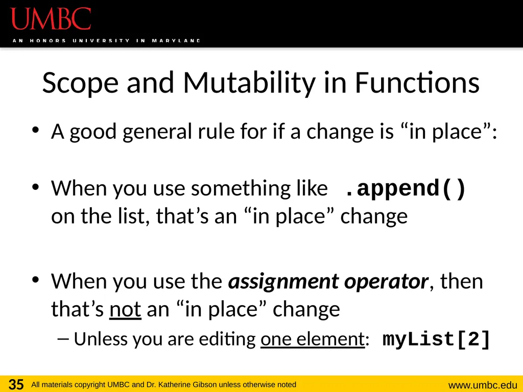 CMSC201 Computer Science I for Majors Lecture 12 – - slide 35 of 42