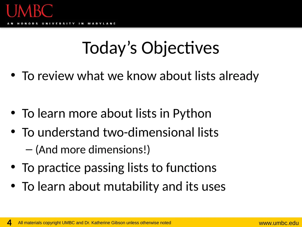 CMSC201 Computer Science I for Majors Lecture 12 – - slide 4 of 42